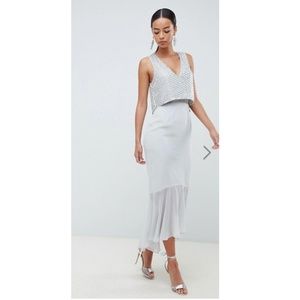 ASOS DESIGN Tall Gown with crop top embellishment